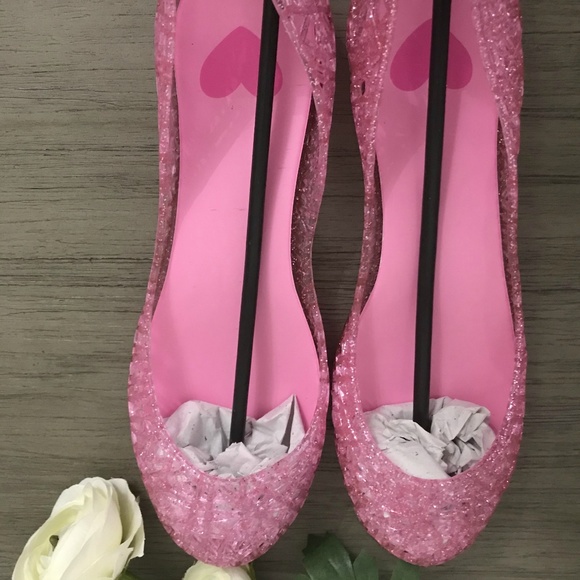 Other - Girls Pink Glitter Jelly Flat Size 13